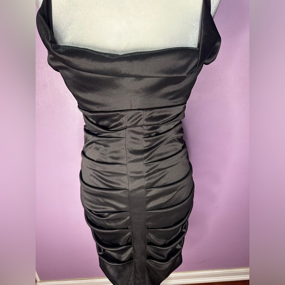Crisscross Open Back Ruched Silky Dress - Picture 11 of 11